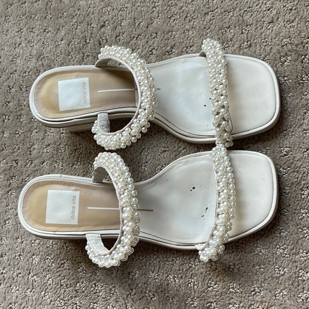 DOLCE VITA River Pearl Heels in Vanilla Pearls Sz 6.5